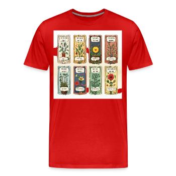 Literarische Schätze - Männer Premium Bio T-Shirt - Rot - Vorne - Damien (186cm)