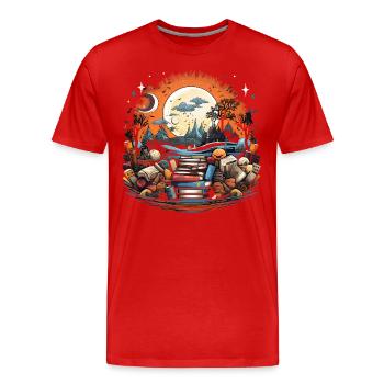 Collage de l’orfèvre - T-shirt bio Premium Homme - rouge - Devant - Damien (186cm)