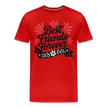 Best Friends Forever – BFF Shirt - Men's Premium Organic T-Shirt - red - Front - Damien (186cm)