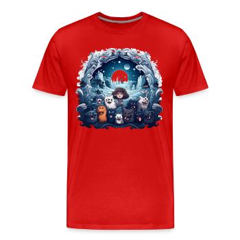 Royaume de la magie - T-shirt bio Premium Homme - rouge - Devant - Damien (186cm)