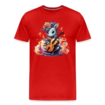 Cordes Mélancoliques Licorne - T-shirt bio Premium Homme - rouge - Devant - Damien (186cm)