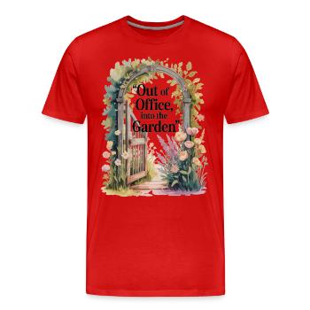 T-shirt de jardin de jardinier de passe-temps drôle - T-shirt bio Premium Homme - rouge - Devant - Damien (186cm)
