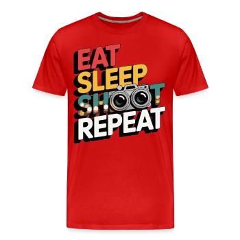 Hobby Photographer Gift - Men's Premium Organic T-Shirt - red - Front - Damien (186cm)