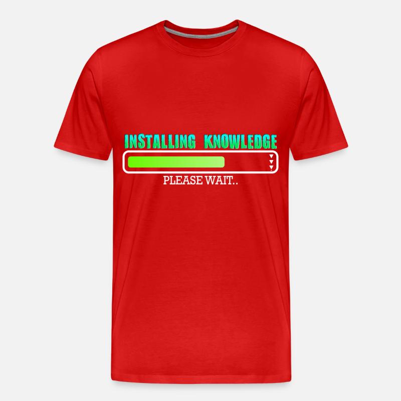 Installing Knowledge please wait - Men's Premium Organic T-Shirt - red