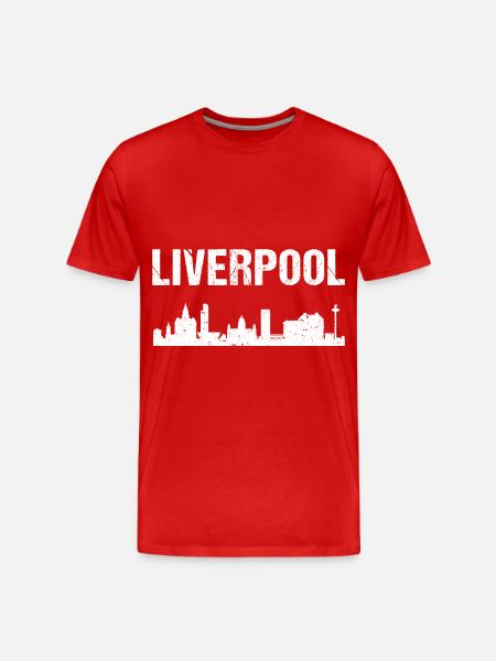 Liverpool Skyline England Liverpool - Men's Premium Organic T-Shirt - red