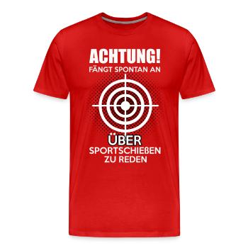 Schütze Sportschütze Gewehr schießen ziel feiern - Männer Premium Bio T-Shirt - Rot - Vorne - Damien (186cm)