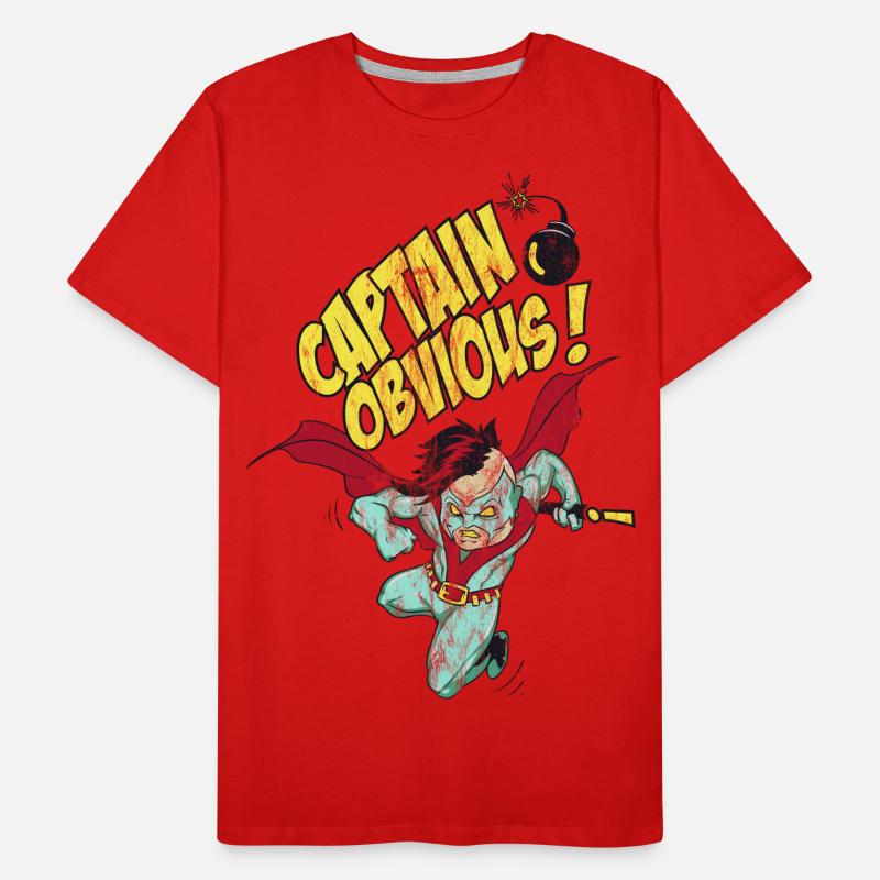 CAPTIAN OBVIOUS - Superhelden Punk Comic Geschenk Männer Premium Bio T-Shirt