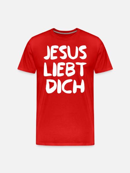 JESUS VOUS AIME - T-shirt bio Premium Homme - rouge
