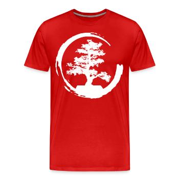 bonsai - Men's Premium Organic T-Shirt - red - Front - Damien (186cm)