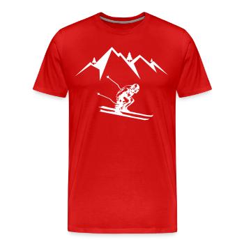 Skifahrer Skifahren - Männer Premium Bio T-Shirt - Rot - Vorne - Damien (186cm)