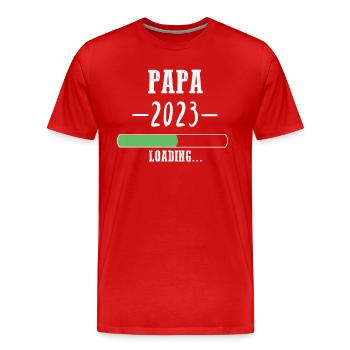 Papa 2023 loading /Du wirst Vater! - Männer Premium Bio T-Shirt - Rot - Vorne - Damien (186cm)