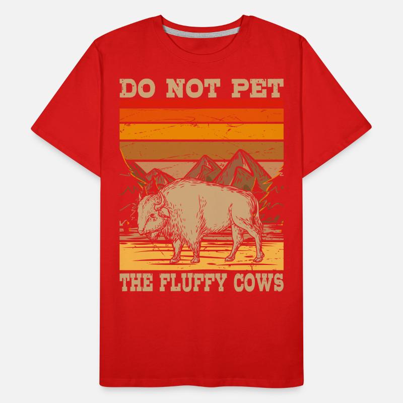 Bison Fluffy Cows Éleveur de bovins Éleveur T-shirt bio Premium Homme