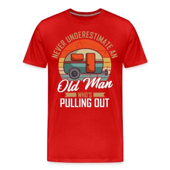 Camping family camp tents caravan camper - Men's Premium Organic T-Shirt - red - Front - Damien (186cm)