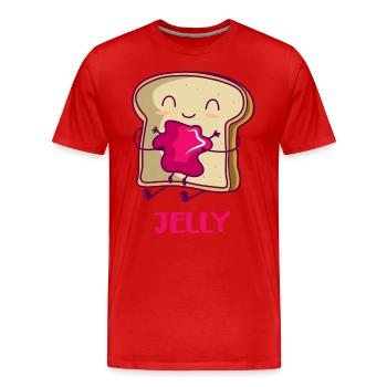 Erdnussbutter Pb&j Peanut Butter Jelly Halloween - Männer Premium Bio T-Shirt - Rot - Vorne - Damien (186cm)