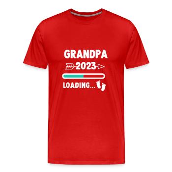 I'm going to be a grandpa 2023 - Baby feet with loading screen - Men's Premium Organic T-Shirt - red - Front - Damien (186cm)