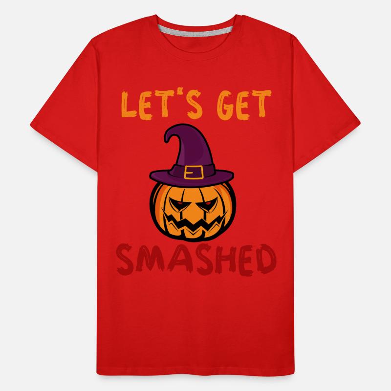 Let’s Get Smashed Pumpkin Lantern Witch Halloween T-shirt bio Premium Homme