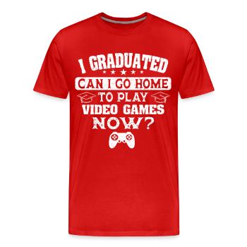 Diplômés Gamer Diplôme de joueur de jeu vidéo - T-shirt bio Premium Homme - rouge - Devant - Damien (186cm)