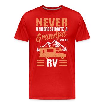 Never underestimate a grandpa with an RV - Men's Premium Organic T-Shirt - red - Front - Damien (186cm)
