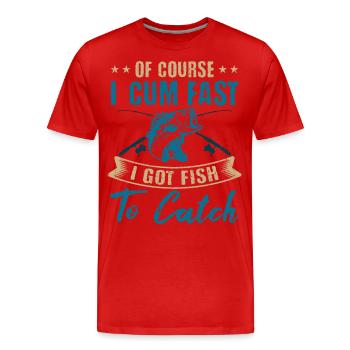 J’ai rapidement du poisson pour attraper des pêcheurs pêcheurs - T-shirt bio Premium Homme - rouge - Devant - Damien (186cm)