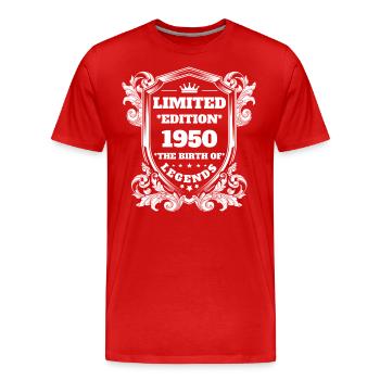1950 - T-shirt bio Premium Homme - rouge - Devant - Damien (186cm)