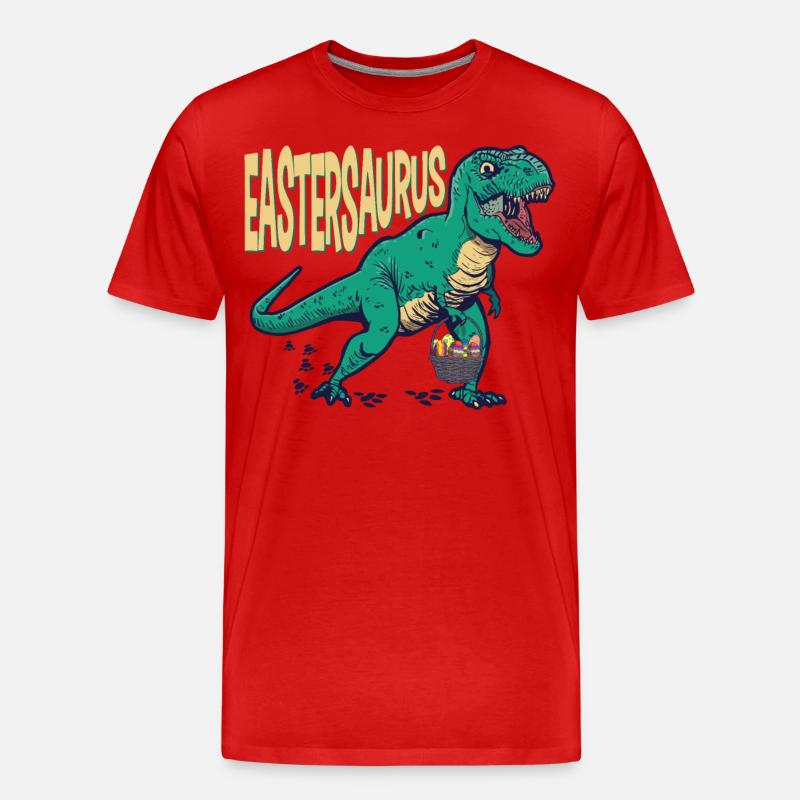 Eastersaurus Ostern T-Rex Dinosaurier Osterhase - Männer Premium Bio T-Shirt - Rot