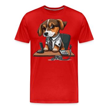 Exécutif canin - T-shirt bio Premium Homme - rouge - Devant - Damien (186cm)
