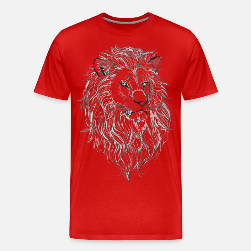 Löwenmähne - Männer Premium Bio T-Shirt - Rot
