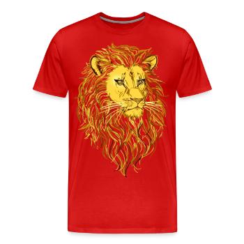 Tête de lion - T-shirt bio Premium Homme - rouge - Devant - Damien (186cm)