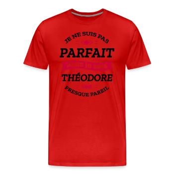 THÉODORE PARFAIT - PRENOM THÉODORE - T-shirt bio Premium Homme - rouge - Devant - Damien (186cm)