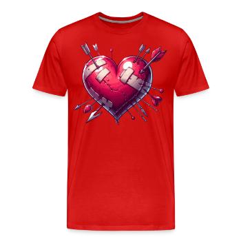 Cœur - T-shirt bio Premium Homme - rouge - Devant - Damien (186cm)