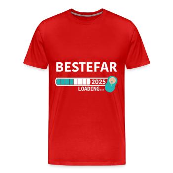 Bestefar 2025 - T-shirt bio Premium Homme - rouge - Devant - Damien (186cm)