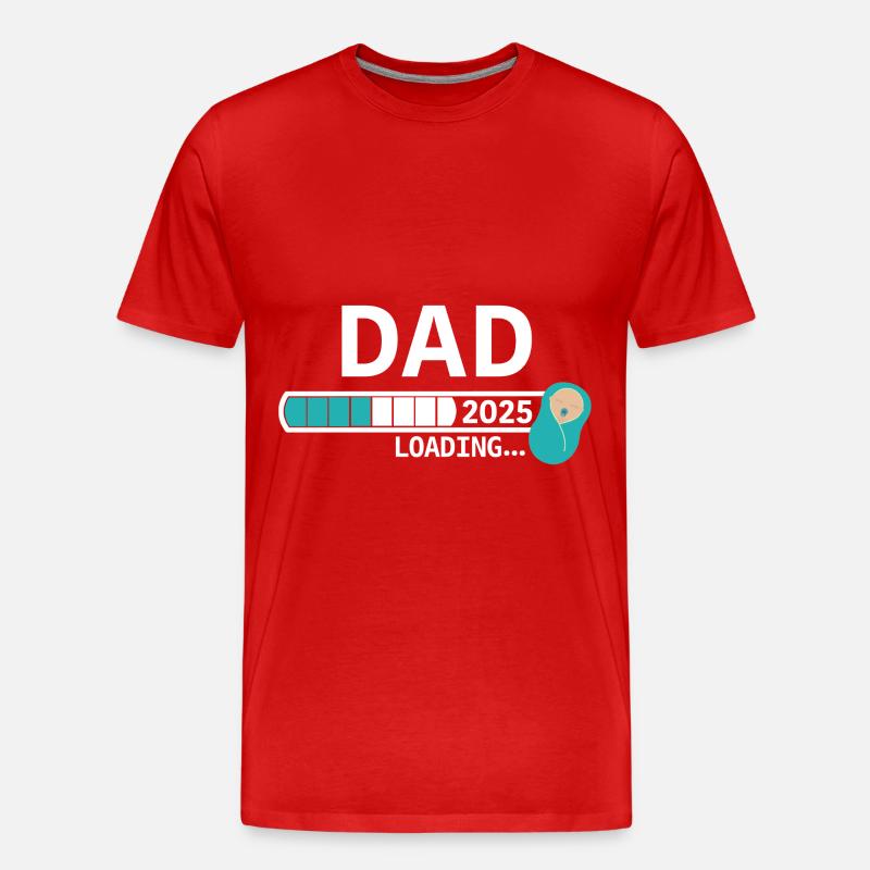 Dad 2025 loading... - Männer Premium Bio T-Shirt - Rot