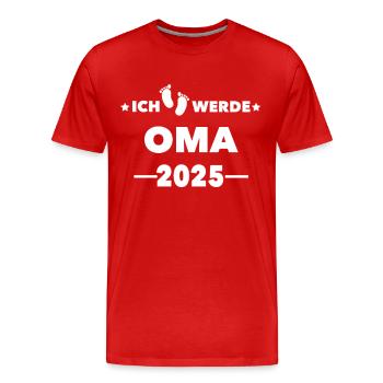 Ich werde Oma 2025 - Männer Premium Bio T-Shirt - Rot - Vorne - Damien (186cm)