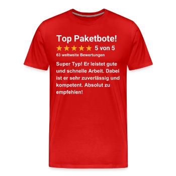 Top Paketbote - Männer Premium Bio T-Shirt - Rot - Vorne - Damien (186cm)