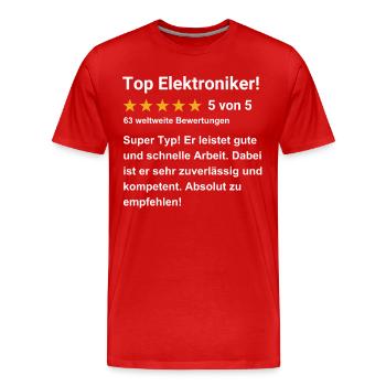 Top Elektroniker - Männer Premium Bio T-Shirt - Rot - Vorne - Damien (186cm)