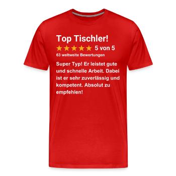 Top Tischler - Männer Premium Bio T-Shirt - Rot - Vorne - Damien (186cm)