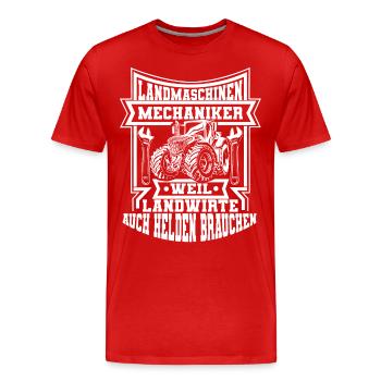 Mécanicien de machines agricoles Agriculteur Agriculture - T-shirt bio Premium Homme - rouge - Devant - Damien (186cm)