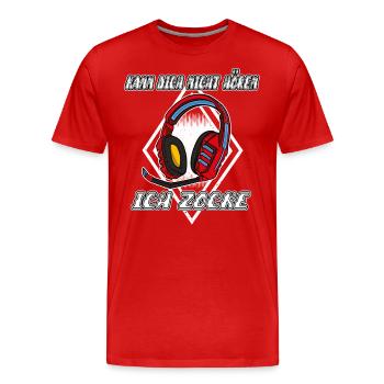 Je ne t’entends pas, je joue, je joue - T-shirt bio Premium Homme - rouge - Devant - Damien (186cm)