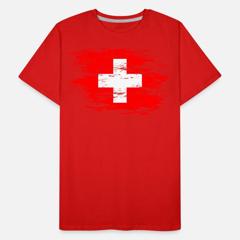 Drapeau suisse utilisé T-shirt bio Premium Homme