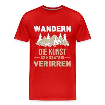 Randonnée : l’art de se perdre dans la nature - T-shirt bio Premium Homme - rouge - Devant - Damien (186cm)