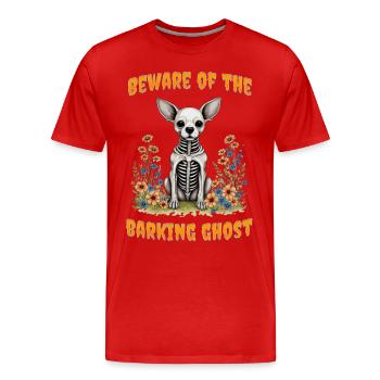 Beware of the barking ghost - Men's Premium Organic T-Shirt - red - Front - Damien (186cm)