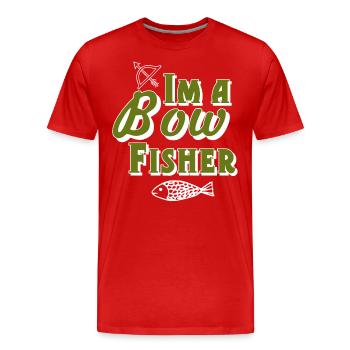 Pêche à l’arc - T-shirt bio Premium Homme - rouge - Devant - Damien (186cm)