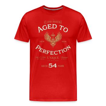 Aged to Perfection 54 Years Birthday Gift - Men's Premium Organic T-Shirt - red - Front - Damien (186cm)