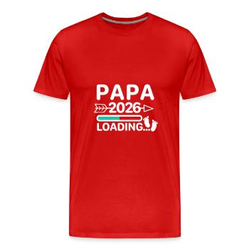 Papa 2026 Babyfüße - Männer Premium Bio T-Shirt - Rot - Vorne - Damien (186cm)