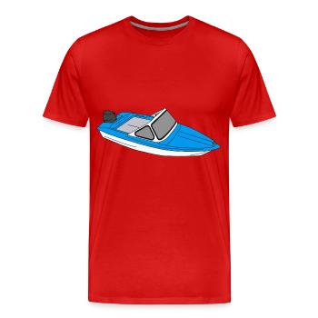 Bateau GDR Dessin BD Ostalgie Ossi Osten Ibis - T-shirt bio Premium Homme - rouge - Devant - Damien (186cm)