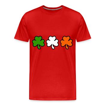 Kleeblatt Irland Flagge - Männer Premium Bio T-Shirt - Rot - Vorne - Damien (186cm)