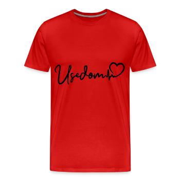 Usedom Herzschlag Ostsee Insel Usedom - Männer Premium Bio T-Shirt - Rot - Vorne - Damien (186cm)