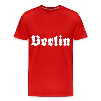 Berlin - Men's Premium Organic T-Shirt - red - Front - Damien (186cm)