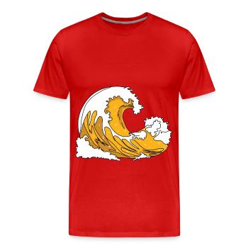 Vague de bière - T-shirt bio Premium Homme - rouge - Devant - Damien (186cm)