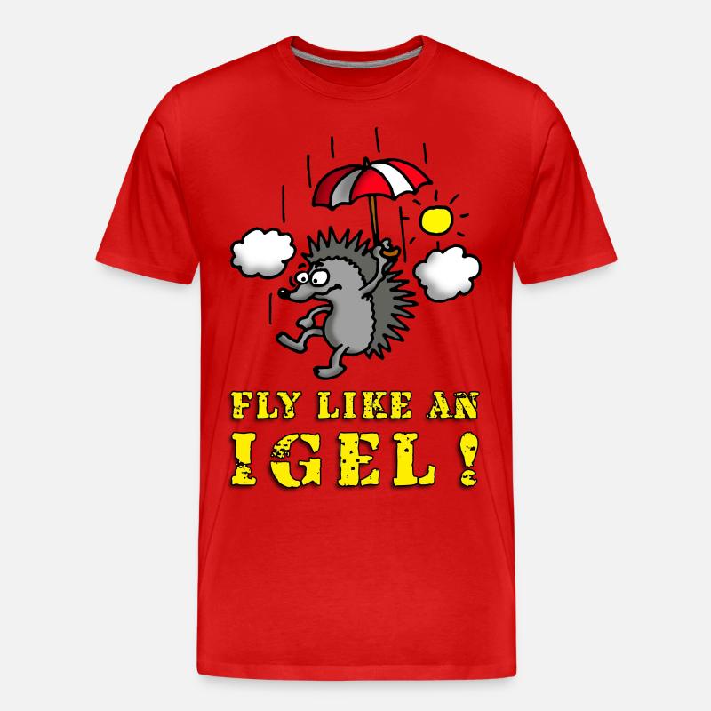 fly_like_an_igel_a - Männer Premium Bio T-Shirt - Rot